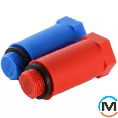 Поліпропіленовий комплект довгих пробок з різьбленням 1/2" (червона + синя), фото 
