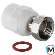 Полипропиленовый соединитель Valtec PPR с накидной гайкой 20х1/2", Тип резьбы: Накидная гайка, Диаметр резьбы: 1/2", Диаметр (мм): 20, фото 