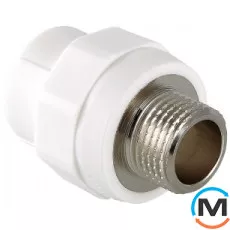 Полипропиленовый соединитель Valtec PPR с переходом на нар. р. 20х1/2", Тип резьбы: Наружная, Диаметр резьбы: 1/2", Диаметр (мм): 20, фото 