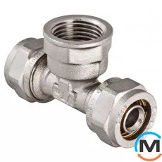 Valtec VTm.333 Тройник с н.р. 16 х1/2", Тип резьбы: Наружная, Диаметр резьбы: 1/2", Диаметр (мм): 16, Рабочее давление (бар): 10, Материал: Сталь нержавеющая, фото 