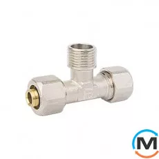 Обжим тройник с переходом на наружную резьбу FADO COMPRESS 20х1/2''х20, Тип резьбы: Наружная, Диаметр резьбы: 1/2", Диаметр (мм): 20, фото 