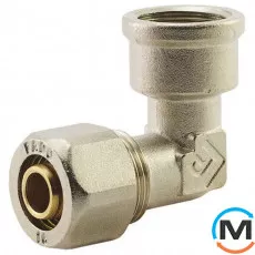 Обжим уголок с переходом на внутреннюю резьбу FADO COMPRESS 16х1/2'', Тип резьбы: Внутренняя, Диаметр резьбы: 1/2", Диаметр (мм): 16, фото 