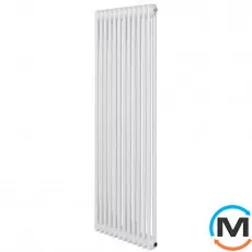 Вертикальний радіатор опалення ARTTIDESIGN Bari II 12/1500/560/50 білий матовий, Підключення радіатора: Нижнє, Виконання: Вертикальний, Колір: Білий, Висота (мм): 1500, Ширина (мм): 560, Кількість рядів: 2, фото 