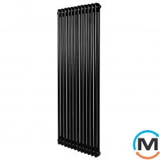 Вертикальний дизайнерський радіатор опалення ARTTIDESIGN Bari II 12/1800/560/50 чорний матовий, Підключення радіатора: Нижнє, Виконання: Вертикальний, Колір: Чорний, Висота (мм): 1800, Ширина (мм): 560, Кількість рядів: 2, фото 