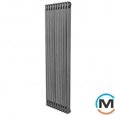 Вертикальний дизайнерський радіатор опалення ARTTIDESIGN Bari II 10/1800/470/50 сірий матовий, Підключення радіатора: Нижнє, Виконання: Вертикальний, Колір: Сірий, Висота (мм): 1800, Ширина (мм): 470, Кількість рядів: 2, фото 