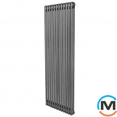 Вертикальний дизайнерський радіатор опалення ARTTIDESIGN Bari II 12/1800/560/50 сірий матовий, Підключення радіатора: Нижнє, Виконання: Вертикальний, Колір: Сірий, Висота (мм): 1800, Ширина (мм): 560, Кількість рядів: 2, фото 