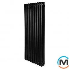 Вертикальний дизайнерський радіатор опалення ARTTIDESIGN Bari III 10/1200/470/50 чорний матовий, Підключення радіатора: Нижнє, Виконання: Вертикальний, Колір: Чорний, Висота (мм): 1200, Ширина (мм): 470, Кількість рядів: 3, фото 