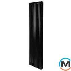 Вертикальний дизайнерський радіатор опалення ARTTIDESIGN Bari III 10/1800/470/50 чорний матовий, Підключення радіатора: Нижнє, Виконання: Вертикальний, Колір: Чорний, Висота (мм): 1800, Ширина (мм): 470, Кількість рядів: 3, фото 
