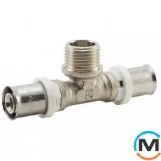 Пресс тройник с переходом на наружную резьбу FADO PRESS 20x12"x20, Тип резьбы: Наружная, Диаметр резьбы: 12", Диаметр (мм): 20, фото 