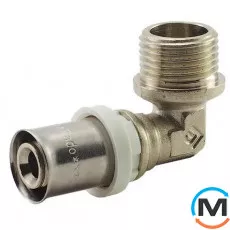 Пресс угольник с переходом на наружную резьбу FADO PRESS 16х3/4", Тип резьбы: Наружная, Диаметр резьбы: 3/4", Диаметр (мм): 16, фото 