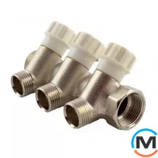 Коллектор вентильный FADO 3/4"x1/2"x3, Количество выходов: 3, Диаметр вход/выход: 3/4", фото 