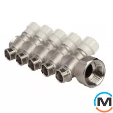 Коллектор вентильный FADO 3/4"x1/2"x5, Количество выходов: 5, Диаметр вход/выход: 3/4", фото 