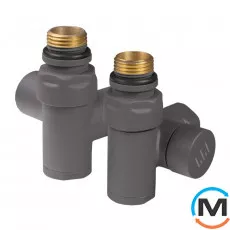 Комплект дизайн кранів під ТЕН Ideale 1/2”x1/2” антрацит, Колір: Антрацит, фото 