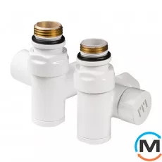 Комплект дизайн кранів під ТЕН Ideale 1/2”x1/2” білий, Колір: Білий, фото 