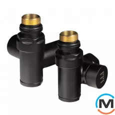 Комплект дизайн кранів під ТЕН Ideale 1/2”x1/2” чорний, Колір: Чорний, фото 