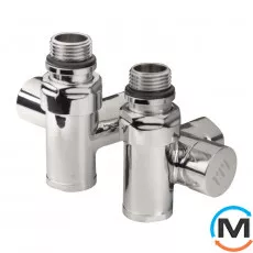 Комплект дизайн кранів під ТЕН Ideale 1/2”x1/2” хром, Колір: Хром, фото 