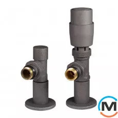 Дизайн крани радіаторні Ideale з термоголовкою 1/2” x 1/2” ВЗ графіт кутові, Колір: Графіт, фото 