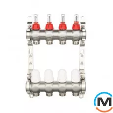 Коллектор с расходомерами из нержавеющей стали 1"х3/4" 5 выходов ASG, Количество выходов: 5, фото 