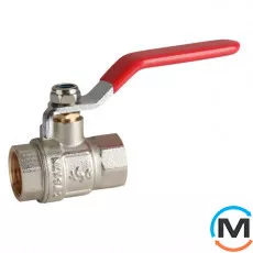 Кран кульовий 1 1/4" ВВ ручка ASG, Тип різьблення: Внутрішня/Внутрішня, Діаметр різьблення: 1 1/4", Модифікація: Червона ручка, Виконання: Прямий, Тип ручки: Ручка, фото 