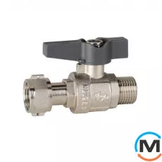 Кран кульовий з накид. гайкою 3/4" прямий метелик ASG+, Тип різьблення: Накидна гайка, Діаметр різьблення: 3/4", Модифікація: Черная ручка, Виконання: Прямий, Тип ручки: Метелик, фото 