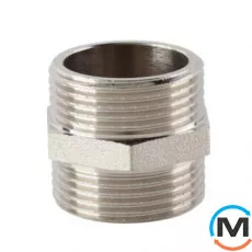 Ніпель 1/2" нікель ASG, Діаметр різьблення: 1/2", Виконання: З'єднувальний, фото 
