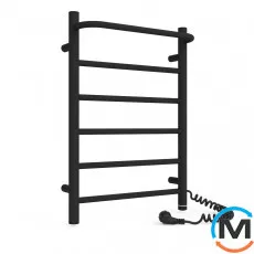 Сушка для рушників електрична Laris Прайм ЧФ(Ч) 6 400 х 600 праве підключення S3, Виконання: Правий, Колір: Чорний, Висота (мм): 600, фото 