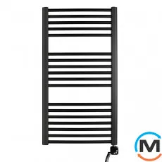 Електричний сушка для рушників Luxrad BASIC G 1200x500 чорний мат. структурний тен (600 Вт) з кабелем праворуч, Модифікація: с кабелем, Виконання: Правий, Висота (мм): 1200, Макс. потужність (Вт): 600, фото 