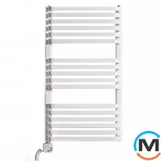 Електричний сушка для рушників Luxrad PIATTO 934x530 білий тен (600 Вт) з кабелем зліва, фото 