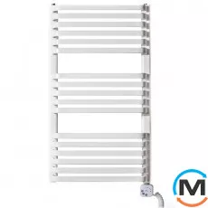 Електричний сушка для рушників Luxrad PIATTO 934x530 білий тен (600 Вт) з кабелем праворуч, Модифікація: с кабелем, Виконання: Правий, Колір: Білий, фото 