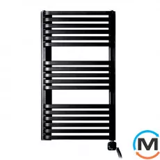 Електричний сушка для рушників Luxrad PIATTO 934x530 чорний матовий структурний тен (600 Вт) з кабелем праворуч, Модифікація: с кабелем, Виконання: Правий, Колір: Чорний, фото 