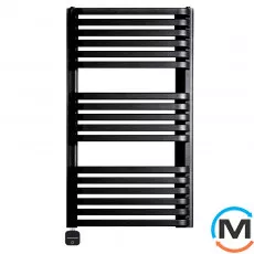 Електричний сушка для рушників Luxrad PIATTO 934x530 чорний матовий структурний тен (600 Вт) прихований монтаж зліва, Модифікація: скрытый монтаж, Виконання: Лівий, Колір: Чорний, фото 