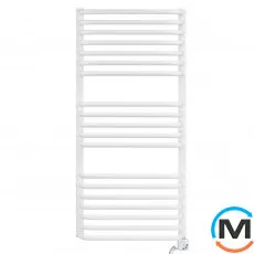 Електричний сушка для рушників Luxrad SALTO I 1200x430 тен (600 Вт) з кабелем праворуч, Модифікація: с кабелем, Виконання: Правий, Колір: Білий, Висота (мм): 1200, фото 