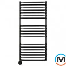 Електричний сушки для рушників Luxrad SALTO I 920x430 чорний мат. структурний тен (300 Вт), Модифікація: скрытый монтаж, Виконання: Лівий, Колір: Чорний, Висота (мм): 920, фото 