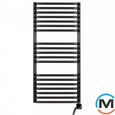 Електричний сушка для рушників Luxrad SALTO I 920x430 чорний мат. структурний тен (600 Вт) з кабелем праворуч, Модифікація: с кабелем, Виконання: Правий, Колір: Чорний, Висота (мм): 920, фото 