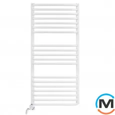 Електричний сушка для рушників Luxrad SALTO I 920x430 тен (300 Вт) з кабелем зліва, Модифікація: с кабелем, Виконання: Лівий, Колір: Білий, Висота (мм): 920, фото 