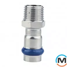 Переходник с наружной резьбой ASG INOX 35х1 1/4", Тип резьбы: Наружная, Диаметр резьбы: 1 1/4", Диаметр (мм): 35, фото 