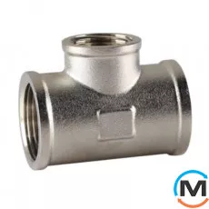 Трійник редукційний 3/4"х1/2"х3/4"нікель ASG, Тип різьблення: Внутрішня/Внутрішня/Внутрішня, Діаметр різьблення: 3/4"х1/2"х3/4", фото 