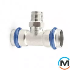 Трійник із зовнішнім різьбленням ASG INOX 18х1/2", Тип різьблення: Зовнішня, Діаметр різьблення: 1/2", Діаметр (мм): 18, фото 