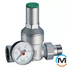 Хромований редуктор тиску FAR ВР-НР 1/2" з манометром, Діаметр різьблення: 1/2", фото 