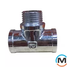 Хром FADO трійник 1/2" ВЗВ, Тип різьблення: Внутрішня/Зовнішня/Внутрішня, Діаметр різьблення: 1/2", фото 