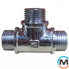 Хром FADO трійник 1/2" ЗЗЗ, Тип різьблення: Зовнішня/Зовнішня/Зовнішня, Діаметр різьблення: 1/2", фото 