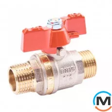 Кран кульовий Fado Classic PN30 15 1/2" ПН, Тип різьблення: Зовнішня/Зовнішня, Діаметр різьблення: 1/2'', Тип ручки: Метелик, фото 