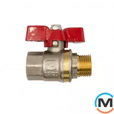 Кран кульовий Fado New PN40 15 1/2'' НВ, Тип різьблення: Внутрішня/Зовнішня, Діаметр різьблення: 1/2'', Тип ручки: Метелик, фото 