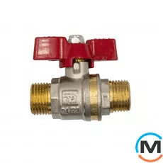 Кран кульовий Fado New PN40 15 1/2'' НH, Тип різьблення: Зовнішня/Зовнішня, Діаметр різьблення: 1/2'', Тип ручки: Метелик, фото 