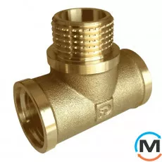 Латунь FADO трійник 1/2" ВЗВ, Тип різьблення: Внутрішня/Зовнішня/Внутрішня, Діаметр різьблення: 1/2", фото 