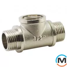 Нікель Fado Трійник 1/2" НВН, Тип різьблення: Зовнішня/Внутрішня/Зовнішня, Діаметр різьблення: 1/2", фото 