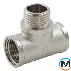 Нікель Fado Трійник 1/2" ВНВ, Тип різьблення: Внутрішня/Зовнішня/Внутрішня, Діаметр різьблення: 1/2", фото 