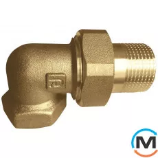 Зганяння-американка Латунь FADO 15 1/2" кутова, Діаметр різьблення: 1/2", Виконання: Кутова, фото 