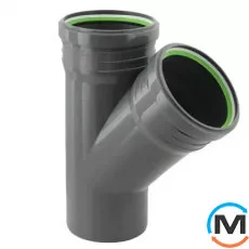 Трійник каналізаційний ASG HTR 160х160x45°*, Градус (град.): 45, Модифікація: 160х160x45, Колір: Сірий, Діаметр (мм): 160, фото 