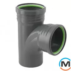 Трійник каналізаційний ASG HTR 110х110x87, 5°, Градус (град.): 90, Модифікація: 110х110x87.5, Колір: Сірий, Діаметр (мм): 110, фото 